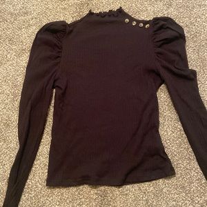 Shein ribbed long sleeve black shirt
